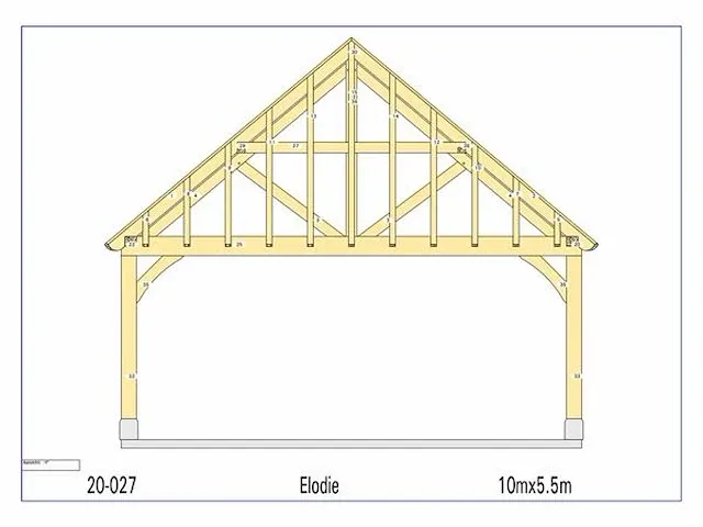 Eiken carport 10x5,5 - afbeelding 9 van  21