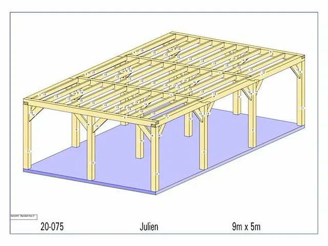 Eiken carport 9x5 - afbeelding 2 van  22
