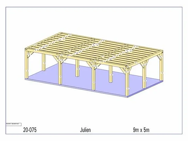 Eiken carport 9x5 - afbeelding 4 van  22