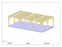 Eiken carport 9x5 - afbeelding 4 van  22