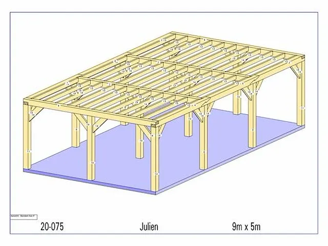Eiken carport 9x5 - afbeelding 5 van  22
