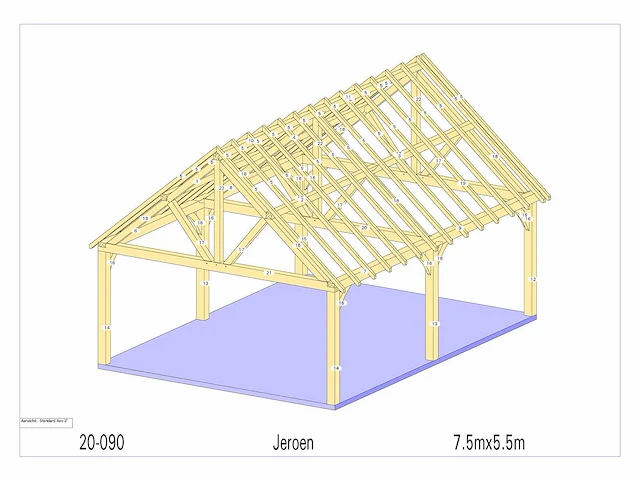 Eiken carport - afbeelding 5 van  12