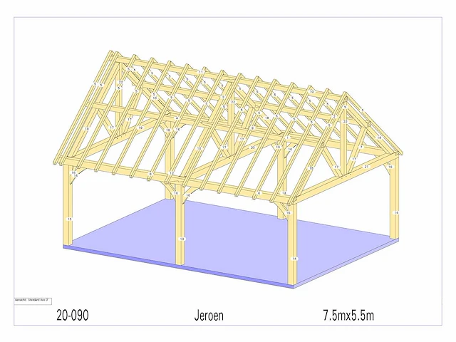 Eiken carport - afbeelding 6 van  12