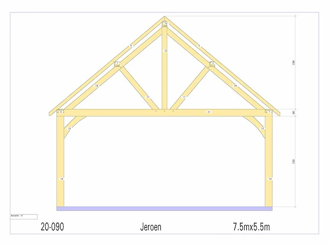 Eiken carport - afbeelding 7 van  12