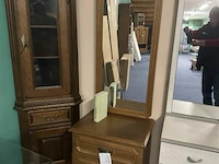 Eiken commode met spiegel en 3 lades - afbeelding 2 van  4