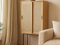 Eiken dressoir met 2 rieten deuren - afbeelding 1 van  8