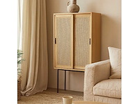 Eiken dressoir met 2 rieten deuren - afbeelding 2 van  8