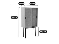 Eiken dressoir met 2 rieten deuren - afbeelding 7 van  8