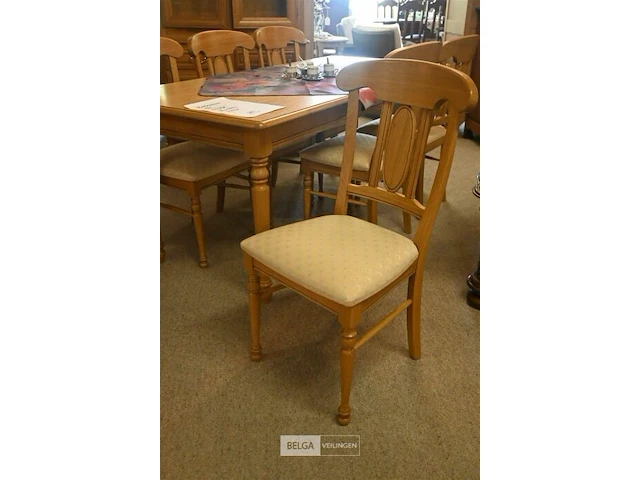 Eiken eetkamer met tafel dressoir vitrine 6 stoelen - afbeelding 2 van  11