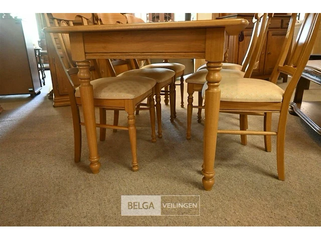 Eiken eetkamer met tafel dressoir vitrine 6 stoelen - afbeelding 11 van  11