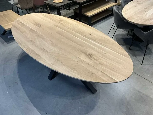 Eiken eetkamertafel 240x120 - afbeelding 2 van  8