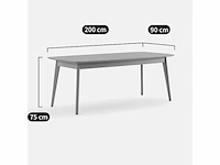 Eiken gefineerde eettafel - 8 couverts - afbeelding 7 van  8