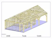 Eiken paardenstal 2 paarden met afdak 12x6 - afbeelding 12 van  22