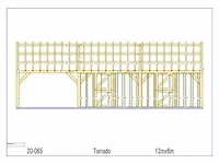 Eiken paardenstal 2 paarden met afdak 12x6 - afbeelding 21 van  22