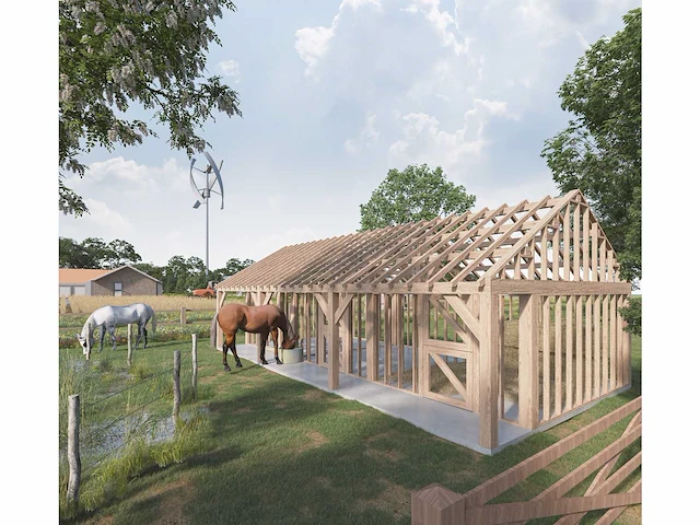 Eiken paardenstal voor 3 paarden - afbeelding 1 van  29