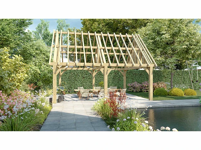 Eiken poolhouse gemonteerd beursmodel - afbeelding 1 van  32
