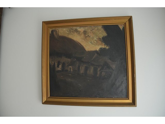 Eiken rond tafeltje, dienplateau, schilderij op doek - afbeelding 6 van  13