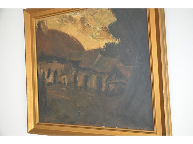 Eiken rond tafeltje, dienplateau, schilderij op doek - afbeelding 7 van  13