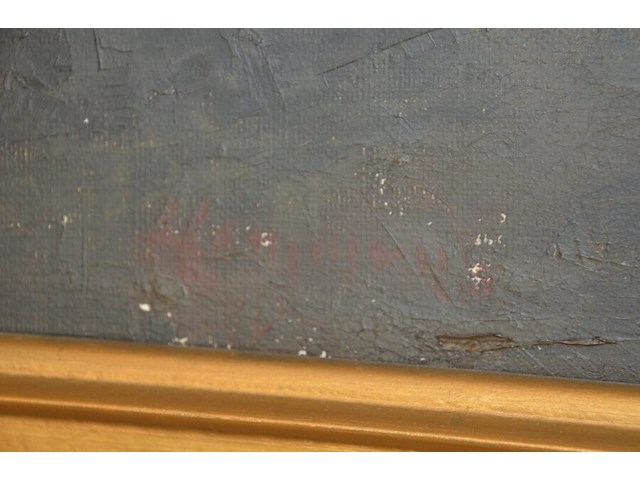 Eiken rond tafeltje, dienplateau, schilderij op doek - afbeelding 9 van  13