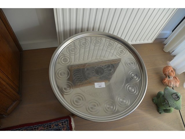 Eiken rond tafeltje, dienplateau, schilderij op doek - afbeelding 12 van  13