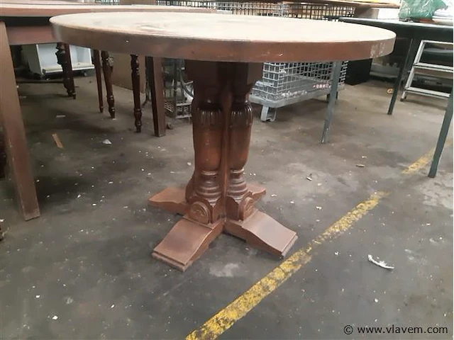 Eiken ronde tafel - afbeelding 3 van  3