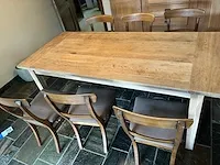 Eiken tafel met 6 stoelen - afbeelding 2 van  5