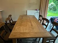 Eiken tafel met 6 stoelen - afbeelding 3 van  5