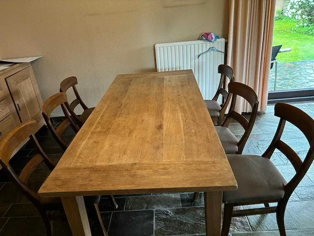 Eiken tafel met 6 stoelen - afbeelding 5 van  5