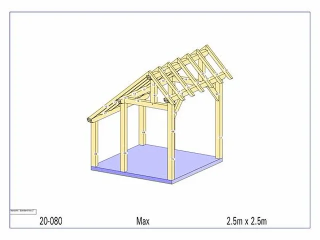 Eiken terrasoverkapping 2,5x2,5 - afbeelding 2 van  19
