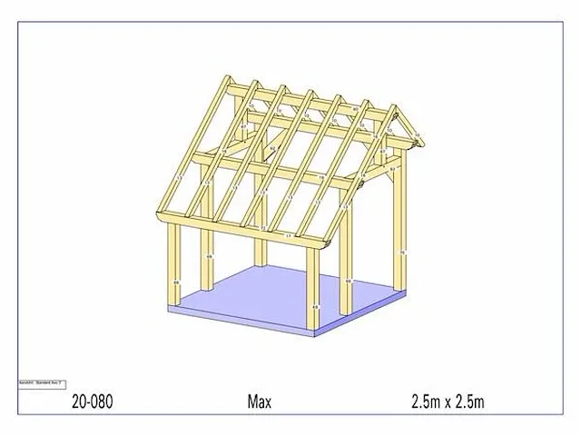 Eiken terrasoverkapping 2,5x2,5 - afbeelding 3 van  19