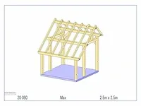 Eiken terrasoverkapping 2,5x2,5 - afbeelding 3 van  19