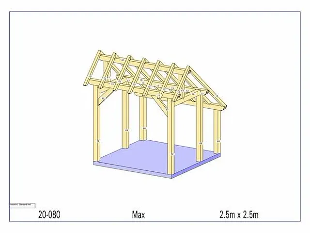 Eiken terrasoverkapping 2,5x2,5 - afbeelding 4 van  19