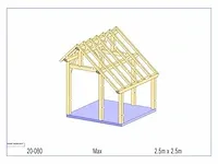 Eiken terrasoverkapping 2,5x2,5 - afbeelding 5 van  19