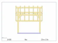 Eiken terrasoverkapping 2,5x2,5 - afbeelding 9 van  19