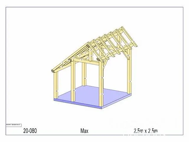 Eiken terrasoverkapping 2,5x2,5 - afbeelding 12 van  19