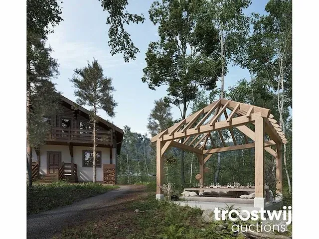 Eiken terrasoverkapping 3,5x3,5 - afbeelding 1 van  17