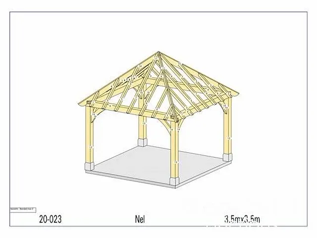 Eiken terrasoverkapping 3,5x3,5 - afbeelding 10 van  17