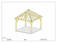 Eiken terrasoverkapping 3,5x3,5 - afbeelding 10 van  17