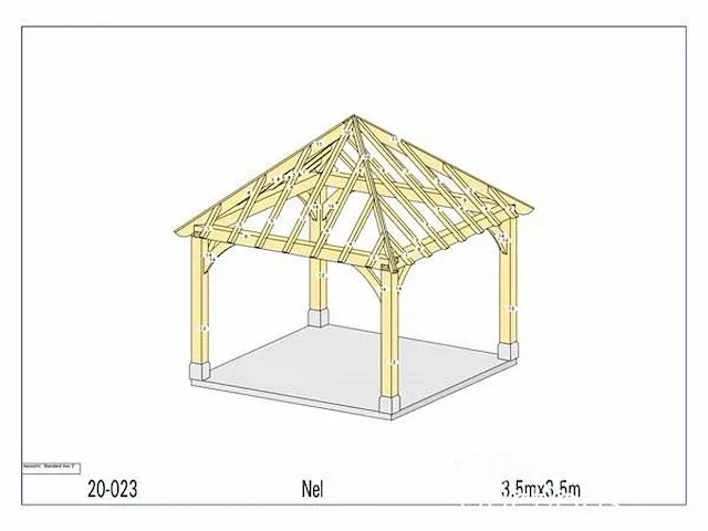 Eiken terrasoverkapping 3,5x3,5 - afbeelding 11 van  17
