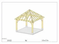 Eiken terrasoverkapping 3,5x3,5 - afbeelding 12 van  17