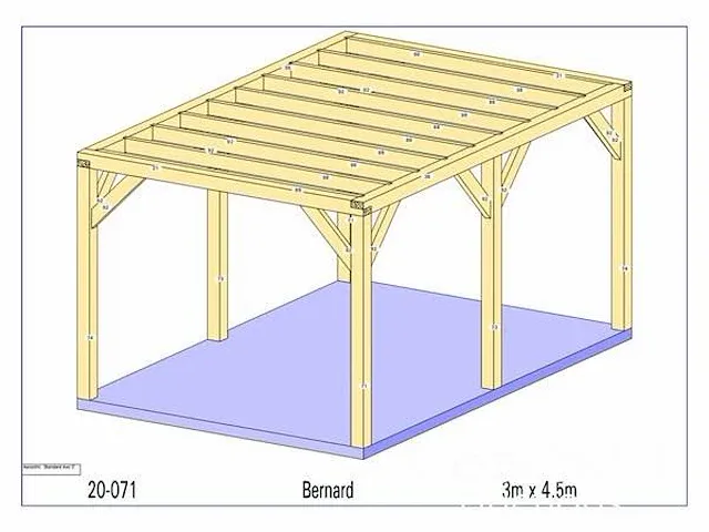 Eiken terrasoverkapping 4,5x3 - afbeelding 11 van  17