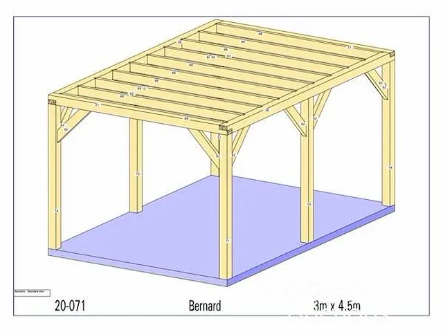 Eiken terrasoverkapping 4,5x3 - afbeelding 12 van  17