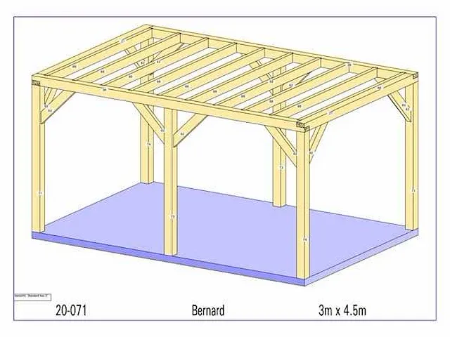 Eiken terrasoverkapping 4,5x3m - afbeelding 10 van  17