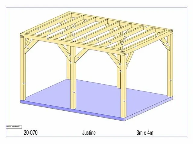 Eiken terrasoverkapping 4x3 - afbeelding 2 van  18