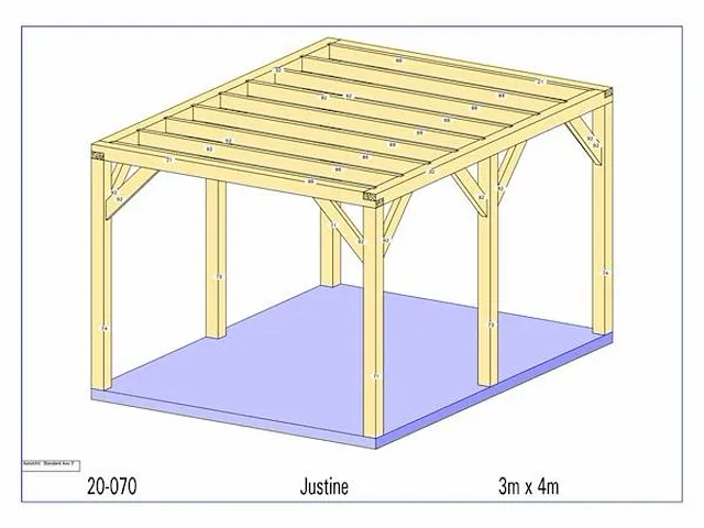 Eiken terrasoverkapping 4x3 - afbeelding 3 van  18