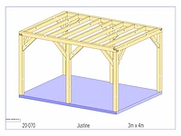 Eiken terrasoverkapping 4x3m - afbeelding 15 van  19