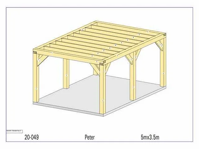 Eiken terrasoverkapping 5x3,5m - afbeelding 12 van  19
