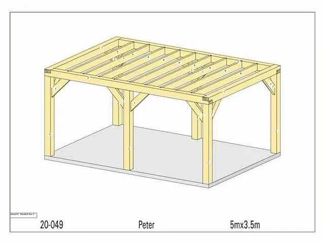 Eiken terrasoverkapping 5x3,5m - afbeelding 13 van  19