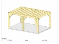 Eiken terrasoverkapping 5x3,5m - afbeelding 13 van  19