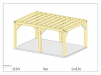 Eiken terrasoverkapping 5x3,5m - afbeelding 14 van  19